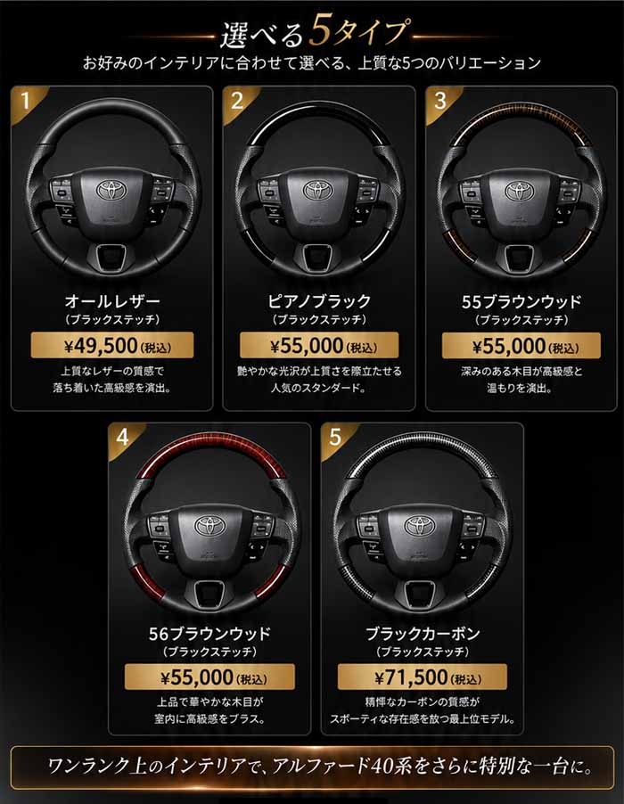 アルファード40系専用 REAL ステアリング