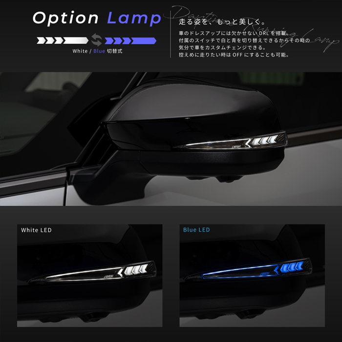 アルファード40系専用 “流れる”LEDドアミラーウィンカー Type α