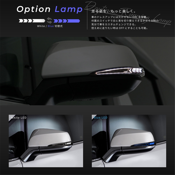 ヴェルファイア30系専用 “流れる”LEDドアミラーウィンカー Type α