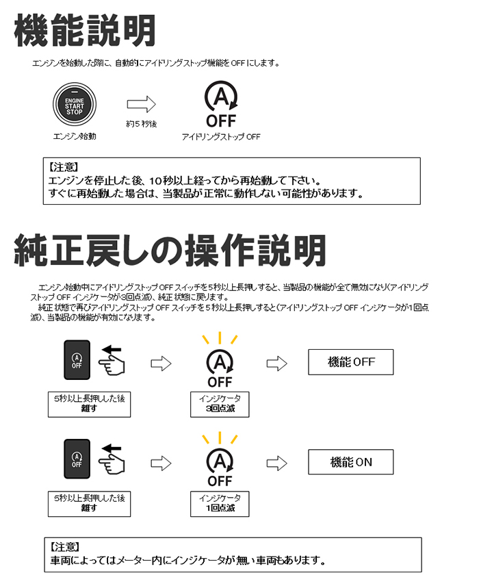 GRヤリス専用 アイドリングストップキャンセラー