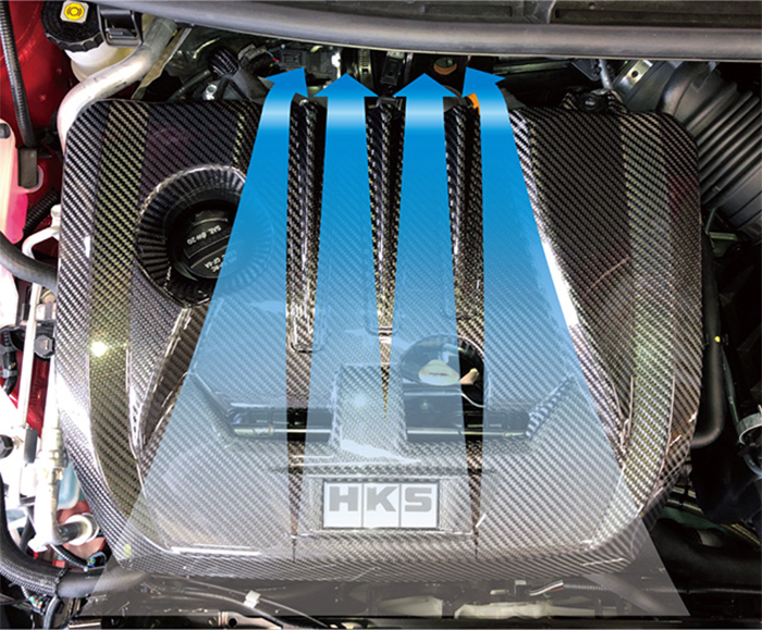 GRヤリス専用 HKS カーボンエンジンカバー エアフローイメージ