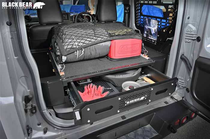 ジムニーシエラ JB74専用 BLACK BEAR ドロワーキット ラゲッジ収納