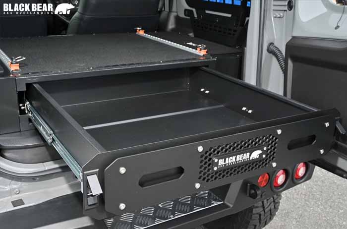 ジムニーシエラ JB74専用 BLACK BEAR ドロワーキット ラゲッジ収納