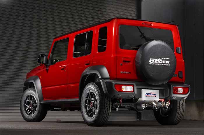 ジムニーノマド JC74専用 5ZIGEN 片側ダブル出し カーボンテールマフラー ASHIKU