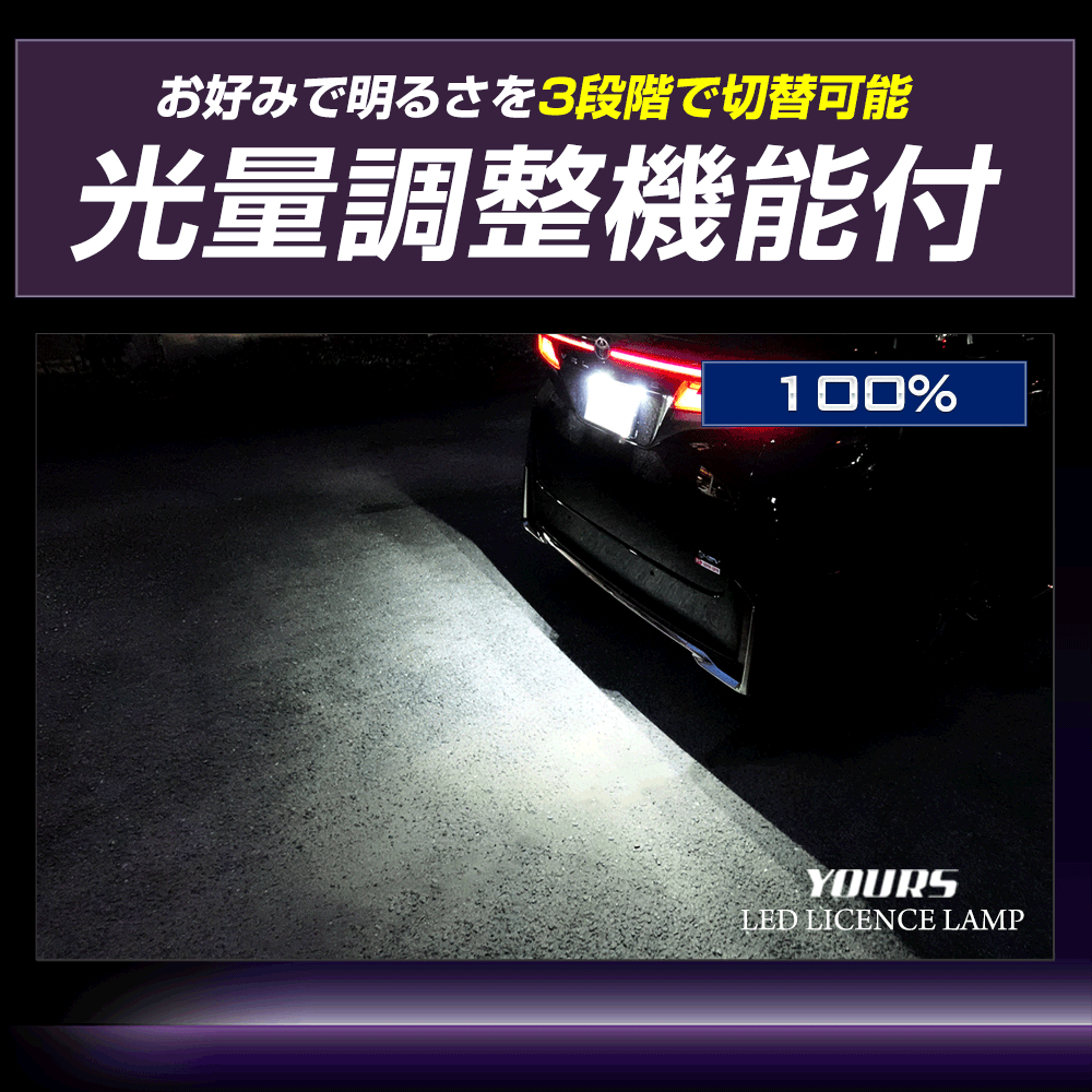 ヴェルファイア40系専用 LEDライセンスランプ(光量調整機能付き)