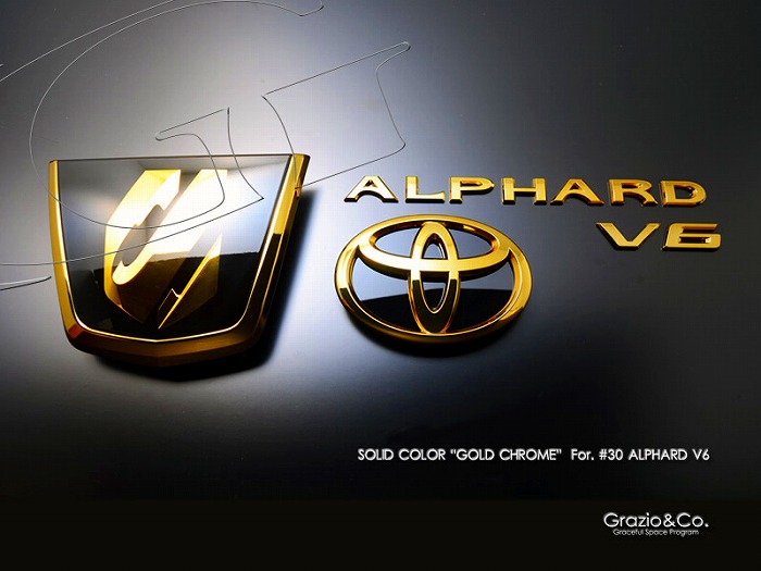 アルファード30系 ガソリン車v6用 ゴールドエンブレム4点セット Grazio Co を販売中 カスタムパーツ専門店 カスタムワゴン
